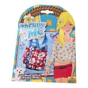 Trendy Mess Love and Peace Doll Bag - Red and Blue